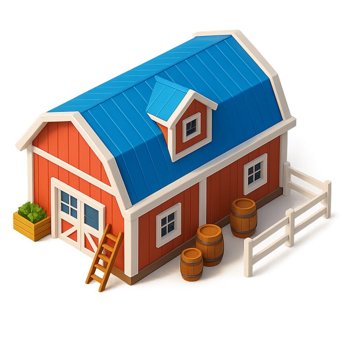 Farm building — business empire food production chain, business simulator raw ingredient source