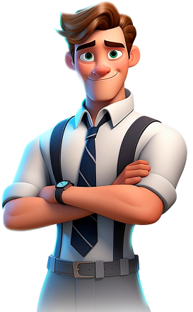 Business Empire Manager businessman character — company management game tycoon protagonist showing empire score progression